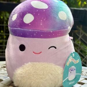 NWT Minya the Mushroom Squishmallows Purple Plush Toy 7.5”
